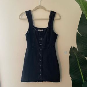 UO black denim button down dress